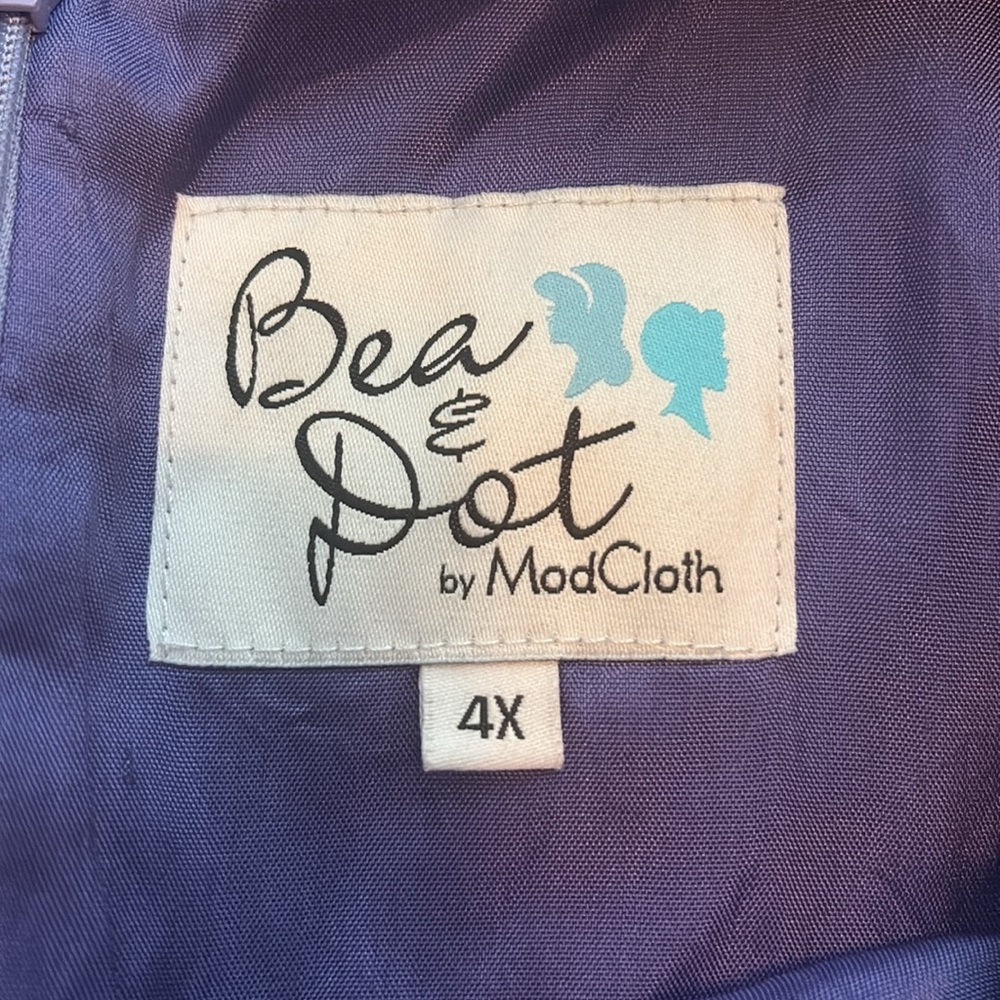 Bea & Dot By ModCloth Sleeveless Floral Dress Lined Pockets Purple Pink Size 4X - Picture 9 of 9